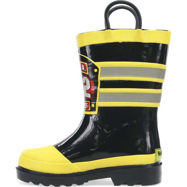F.D.U.S.A Firechief Printed Rubber Rain Boot, Black - Rain Boots - 3
