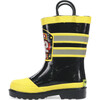 F.D.U.S.A Firechief Printed Rubber Rain Boot, Black - Rain Boots - 3