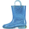 Glitter PVC Rain Boot, Turquoise - Rain Boots - 3