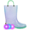 Glitter Ombre Lighted PVC Rain Boot, Teal - Rain Boots - 3