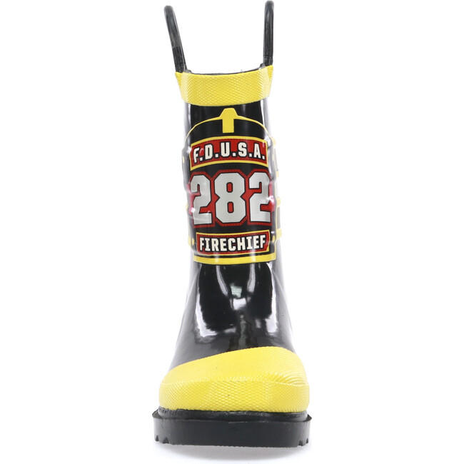 F.D.U.S.A Firechief Printed Rubber Rain Boot, Black - Rain Boots - 4