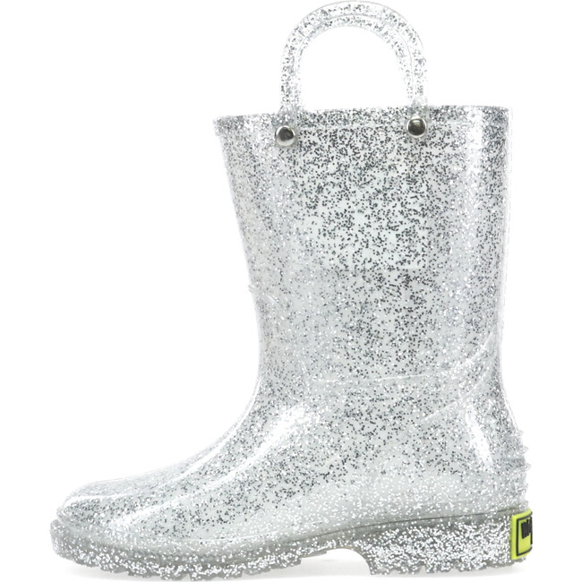 Glitter PVC Rain Boot, Silver - Rain Boots - 4