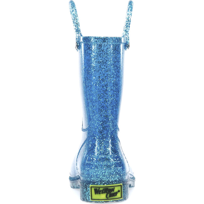 Glitter PVC Rain Boot, Turquoise - Rain Boots - 4