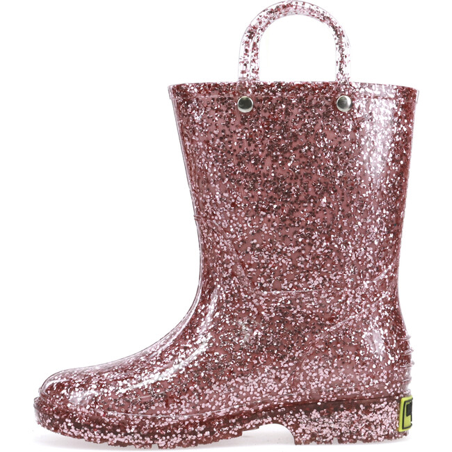 Glitter PVC Rain Boot, Rose Gold - Rain Boots - 4