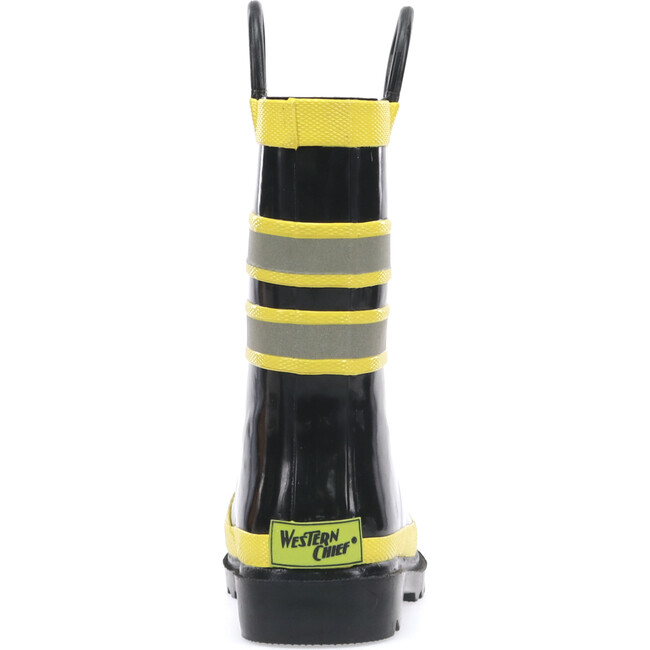 F.D.U.S.A Firechief Printed Rubber Rain Boot, Black - Rain Boots - 5