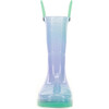 Glitter Ombre Lighted PVC Rain Boot, Teal - Rain Boots - 4
