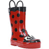 Ladybug Printed Rubber Rain Boot, Red - Rain Boots - 7