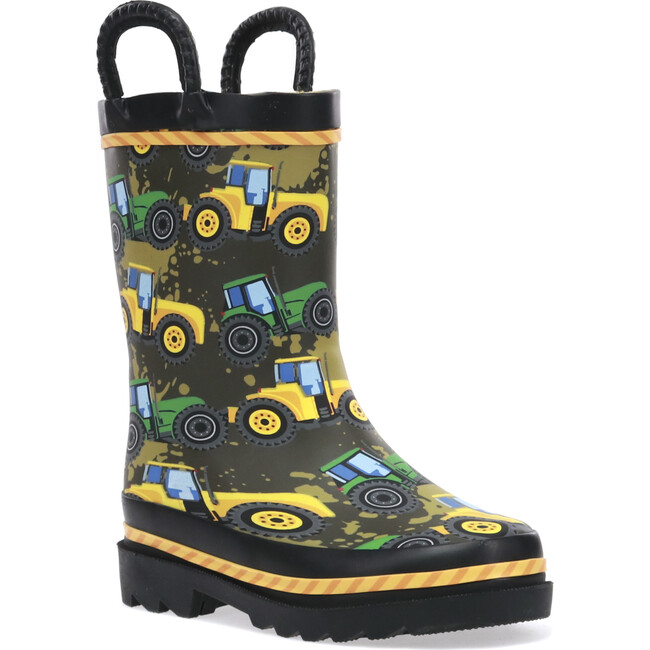 Tractor Tough Printed Rubber Rain Boot, Taupe - Rain Boots - 7