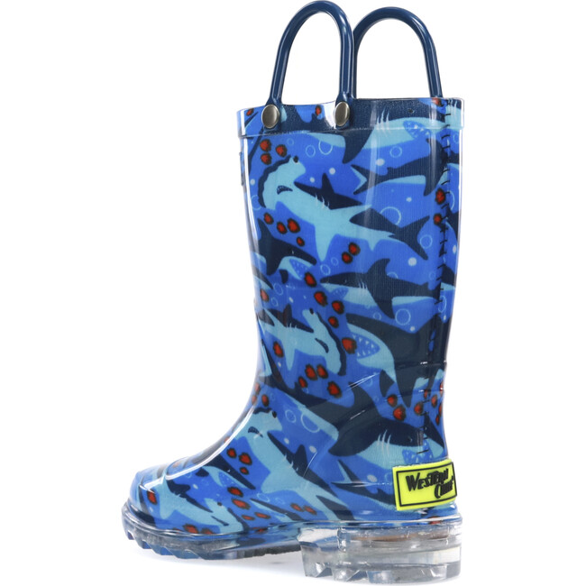 Shark Chase Lighted PVC Rain Boot, Blue - Rain Boots - 7