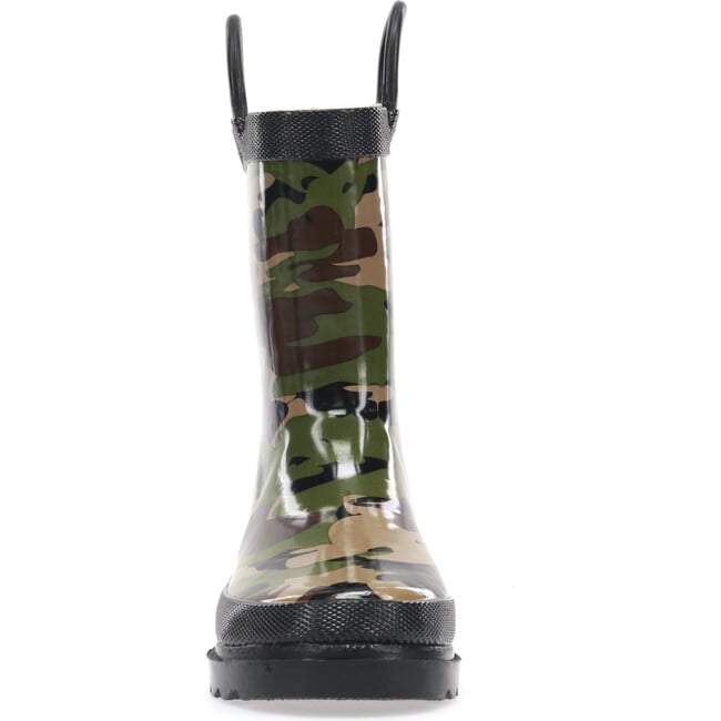 Camo Printed Rubber Rain Boot, Green - Rain Boots - 7