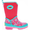 Rainbow Daze Neoprene Rubber Boot, Fuchsia - Rain Boots - 1 - thumbnail