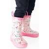 Forest Doodle Faux Fur Lined Rubber Rain Boot, Cream - Rain Boots - 2