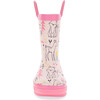 Forest Doodle Faux Fur Lined Rubber Rain Boot, Cream - Rain Boots - 4