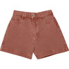 Raw Denim Short, Burgundy - Shorts - 1 - thumbnail