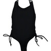 Pure Black One Piece Swimsuit - One Pieces - 1 - thumbnail
