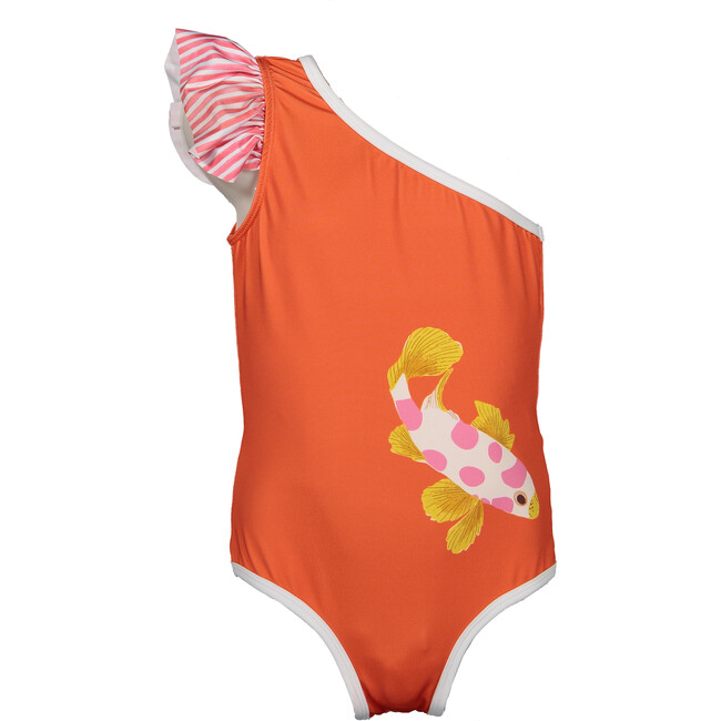 Koi Carp One Piece Swimsuit, Orange