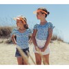 Origami One Piece Swimsuit With Balloon Sleeves, Powder Blue - One Pieces - 2