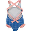 Chips One Piece Swimsuit, Royal Blue and Pink - One Pieces - 3 - thumbnail