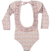 Elephant Rash guard One Piece Swimsuit, Pink - Rash Guards - 3