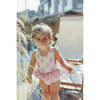Sheep and Animal Dots One Piece Swimsuit, White, Pink and Green - One Pieces - 4