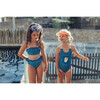 Chips One Piece Swimsuit, Royal Blue and Pink - One Pieces - 5 - thumbnail