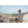 Origami One Piece Swimsuit With Balloon Sleeves, Powder Blue - One Pieces - 4