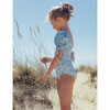 Origami One Piece Swimsuit With Balloon Sleeves, Powder Blue - One Pieces - 5