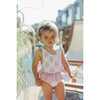 Sheep and Animal Dots One Piece Swimsuit, White, Pink and Green - One Pieces - 8