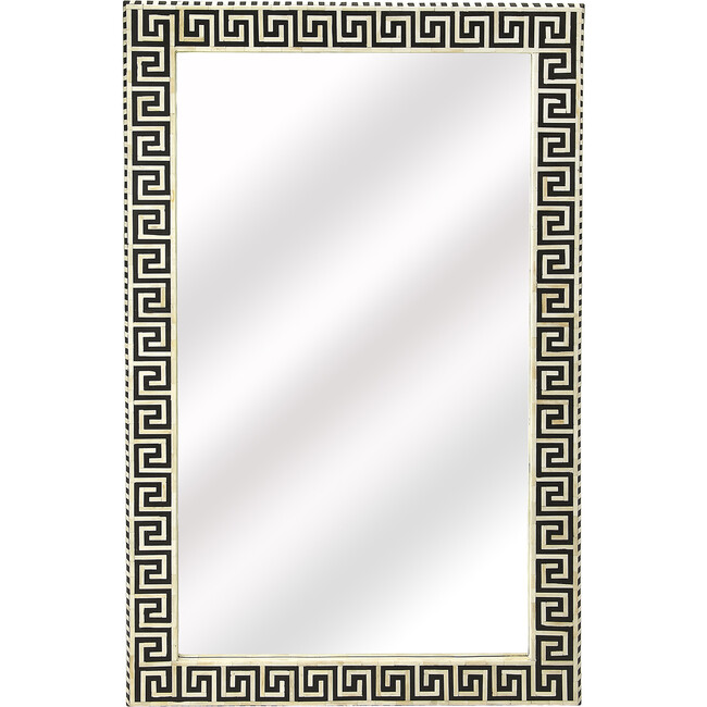 Eternity Bone Inlay Wall Mirror, Black