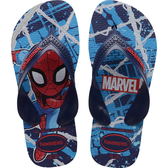 Kids Max Marvel Flip Flops, Navy Blue - Sandals - 1