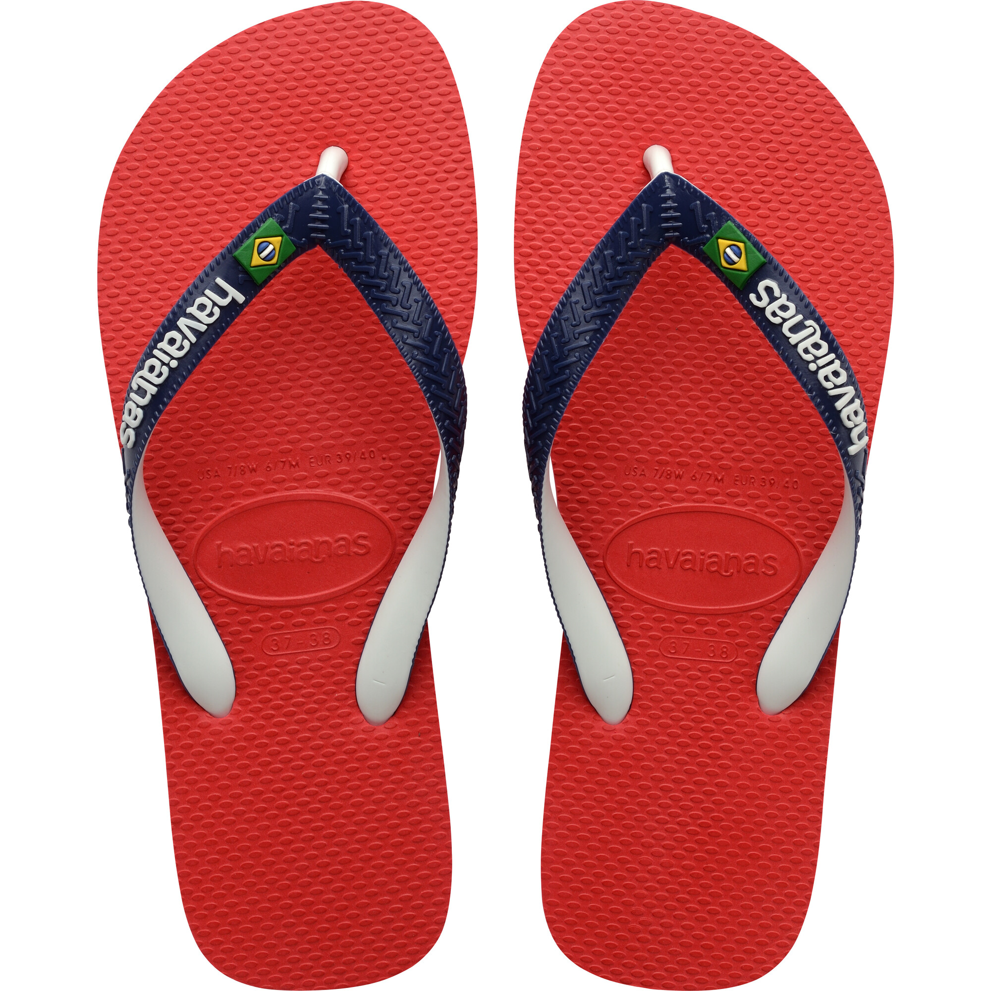 Kids Brazil Mix Flip Flops, Ruby Red - Sandals - 1