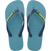 Kids Brazil Logo Flip Flops, Nautical Blue - Sandals - 1 - thumbnail