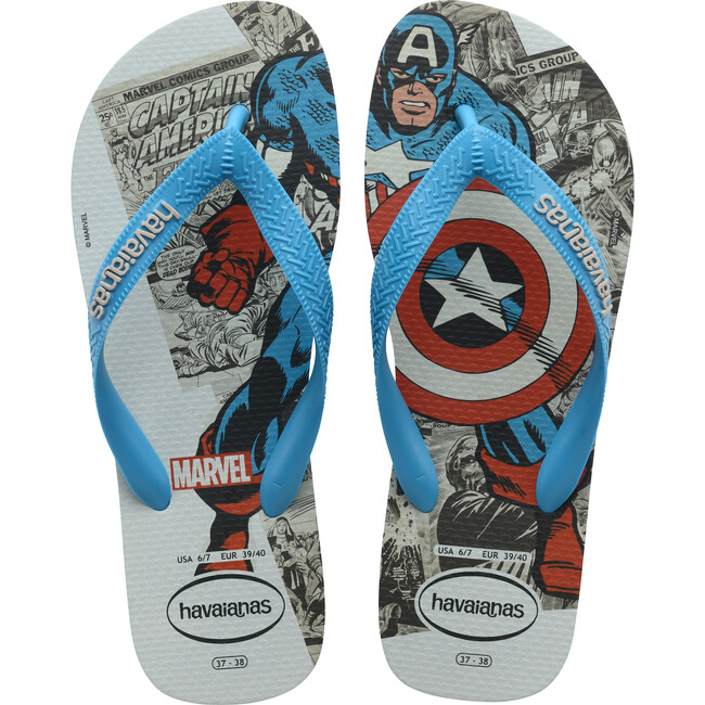 Mens Top Marvel Classics Flip Flops, Turquoise - Sandals - 1