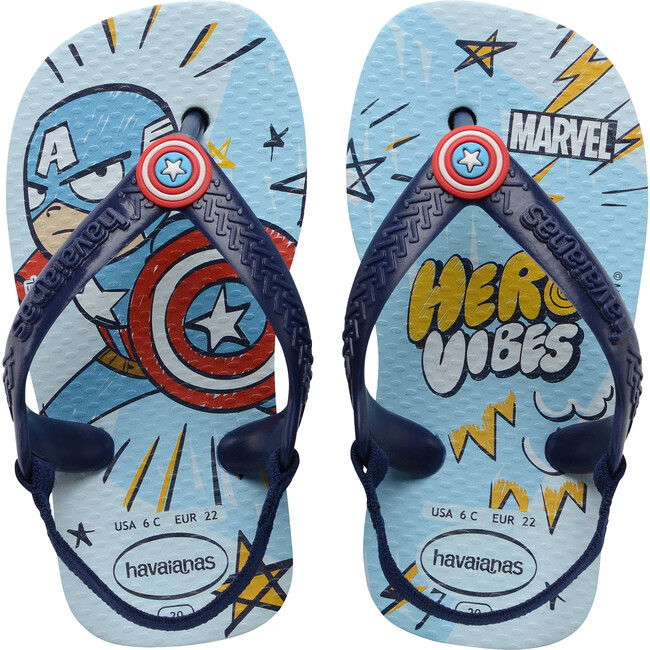 Baby Marvel Flip Flops, Blue Water - Sandals - 1
