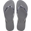 Slim Glitter II Flip Flops, Steel Grey - Sandals - 1 - thumbnail