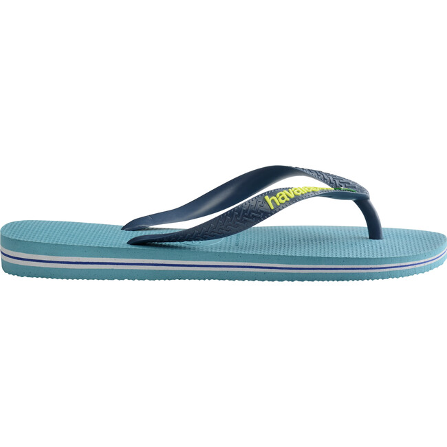 Kids Brazil Logo Flip Flops, Nautical Blue - Sandals - 3