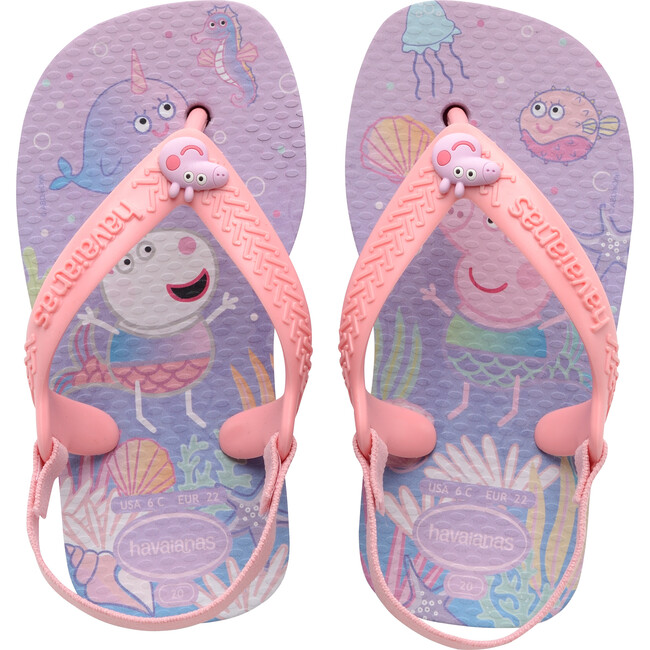 Baby Peppa Pig Flip Flops, Quiet Lilac - Sandals - 1