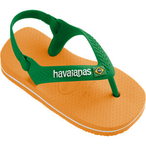 Baby Brazil Logo Flip Flops, Orange Citrus - Sandals - 2
