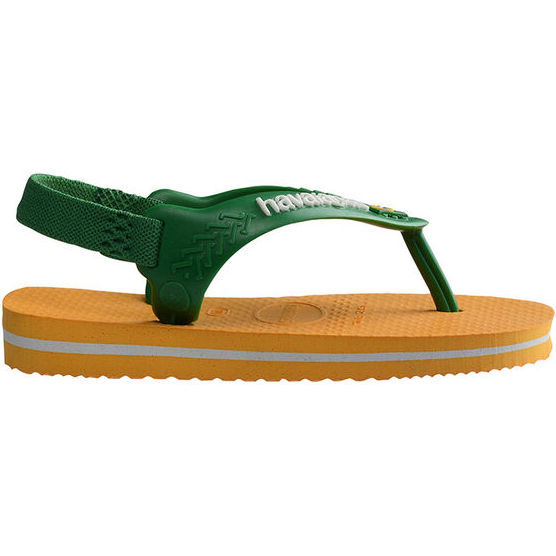 Baby Brazil Logo Flip Flops, Orange Citrus - Sandals - 3