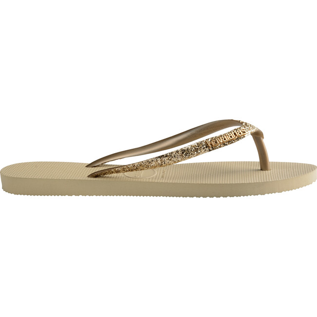 Slim Glitter II Flip Flops, Sand Grey - Sandals - 3