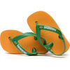 Baby Brazil Logo Flip Flops, Orange Citrus - Sandals - 4