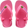 Baby Brazil Logo Flip Flops, Crystal Rose - Sandals - 1 - thumbnail