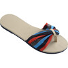 You St Tropez Flip Flops, Beige & Navy Blue - Sandals - 2 - thumbnail