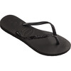 Slim Glitter II Flip Flops, Black & Dark Grey - Sandals - 2