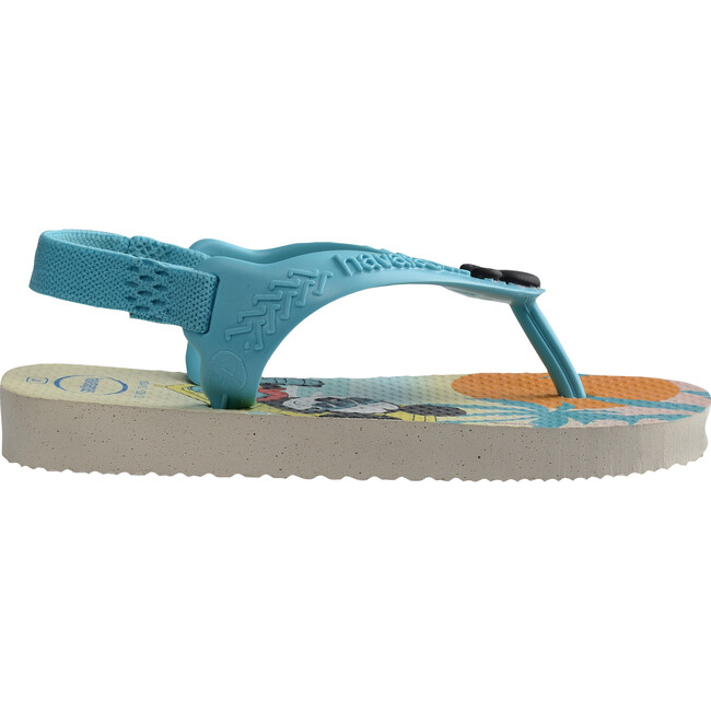 Baby Disney Classics Flip Flops, Beige Straw & Blue - Sandals - 3