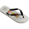 Men's Mario Bros Flip Flops, White & Black - Sandals - 2