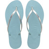You Metallic Flip Flops, Blue Water - Sandals - 1 - thumbnail