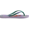 Kids Slim Princess Flip Flops, Calm Lilac & Metallic Green - Sandals - 3 - thumbnail