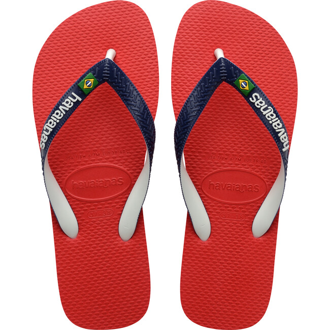 Men's Brazil Mix Flip Flops, Ruby Red - Sandals - 1