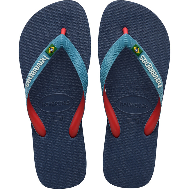 Men's Brazil Mix Flip Flops, Indigo Blue - Sandals - 1